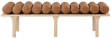Landon Luxurious Vegan Leather Bench with Solid Oak Base – Art Deco Style for Home Décor Bliss