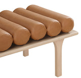 Landon Luxurious Vegan Leather Bench with Solid Oak Base – Art Deco Style for Home Décor Bliss
