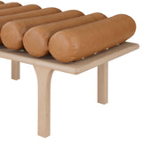 Landon Luxurious Vegan Leather Bench with Solid Oak Base – Art Deco Style for Home Décor Bliss
