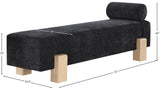 Edison Bench - Chic Mid-Century Modern Design with Soft Upholstery and Stylish Bolster Pillow Included