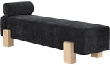 Edison Bench - Chic Mid-Century Modern Design with Soft Upholstery and Stylish Bolster Pillow Included
