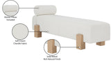 Edison Bench - Chic Mid-Century Modern Design with Soft Upholstery and Stylish Bolster Pillow Included
