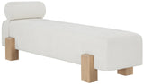 Edison Bench - Chic Mid-Century Modern Design with Soft Upholstery and Stylish Bolster Pillow Included