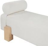 Edison Bench - Chic Mid-Century Modern Design with Soft Upholstery and Stylish Bolster Pillow Included