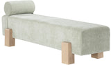 Edison Bench - Chic Mid-Century Modern Design with Soft Upholstery and Stylish Bolster Pillow Included
