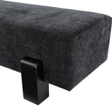 Edison Bench - Stylish Mid-Century Modern Upholstered Bench with Soft Fabric and Bolster Pillow
