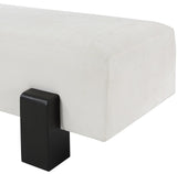 Edison Bench - Stylish Mid-Century Modern Upholstered Bench with Soft Fabric and Bolster Pillow
