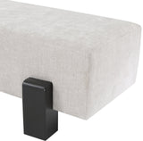 Edison Bench - Stylish Mid-Century Modern Upholstered Bench with Soft Fabric and Bolster Pillow
