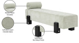 Edison Bench - Stylish Mid-Century Modern Upholstered Bench with Soft Fabric and Bolster Pillow