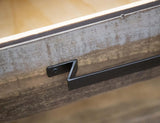 3 Drawer Sofa Table | Loft Brown Pine Wood & Iron Hardware