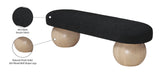 Bowie Boucle Fabric Bench – Luxurious Art Deco Design with Natural Ash Wood Legs for Elegant Spaces