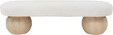 Bowie Boucle Fabric Bench – Luxurious Art Deco Design with Natural Ash Wood Legs for Elegant Spaces
