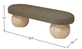 Bowie Boucle Fabric Bench – Luxurious Art Deco Design with Natural Ash Wood Legs for Elegant Spaces