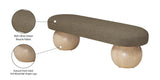 Bowie Boucle Fabric Bench – Luxurious Art Deco Design with Natural Ash Wood Legs for Elegant Spaces