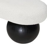 Bowie Boucle Fabric Bench - Luxurious Art Deco Seating with Elegant Solid Ash Wood Legs for Home Decor
