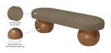 Bowie Boucle Fabric Bench - Luxurious Art Deco Accent with Walnut Legs for Elegant Home Decor