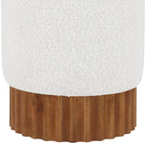 Veranda Boucle Fabric Upholstered Stool