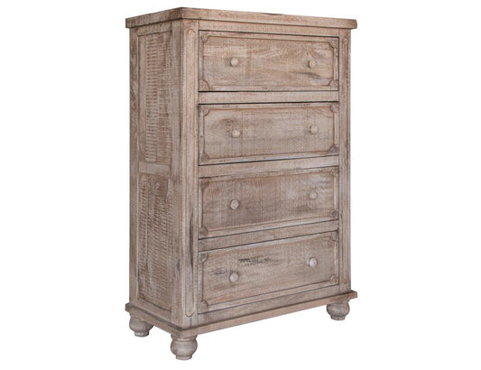 4 Drawer Chest - Aruba Mango Wood Furniture | Drift Sand Finish