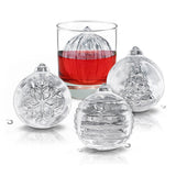 Festive Holiday Ornament Ice Molds - Set of 4