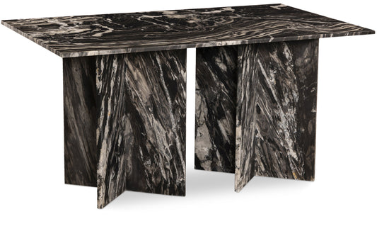 Verona Dining Table - Handcrafted Black Marble with Unique Base for Timeless Elegance and Style
