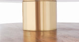 Stonewood Acacia Wood Mid Century Coffee Table with Genuine Marble Top and Brass Finish Charm