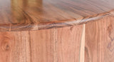 Stonewood Acacia Wood Mid Century Coffee Table with Genuine Marble Top and Brass Finish Charm