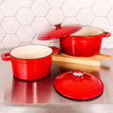 BergHOFF Neo Cast Iron 5qt. Oval Dutch Oven 11.5" with Lid, Red