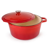 BergHOFF Neo Cast Iron 7qt. Round Dutch Oven 11" with Lid, Red