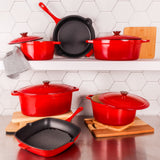 BergHOFF Neo Cast Iron Square Grill Pan 11", Red