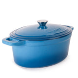 BergHOFF Neo Cast Iron 8qt. Oval Dutch Oven 13" with Lid, Blue