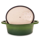 BergHOFF Neo Cast Iron 5qt. Oval Dutch Oven 11.5" with Lid, Green