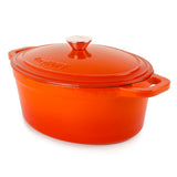 BergHOFF Neo Cast Iron 5qt. Oval Dutch Oven 11.5" with Lid, Orange
