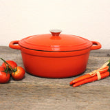 BergHOFF Neo Cast Iron 5qt. Oval Dutch Oven 11.5" with Lid, Orange