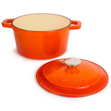 BergHOFF Neo Cast Iron 3qt. Round Dutch Oven 8" with Lid, Orange