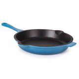 BergHOFF Neo 3pc Cast Iron Cookware Set, Fry Pan & Round Dutch Oven, Blue