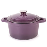 BergHOFF Neo 3pc Cast Iron Cookware Set, Fry Pan & Round Dutch Oven, Purple