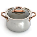 BergHOFF Ouro Gold 11Pc 18/10 Stainless Steel Cookware Set with Glass Lids