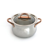 BergHOFF Ouro Gold 11Pc 18/10 Stainless Steel Cookware Set with Glass Lids