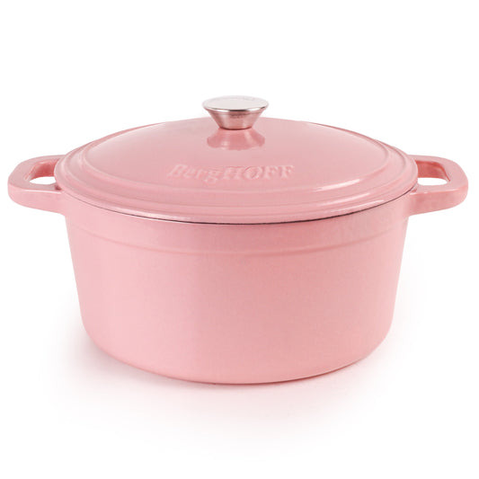 BergHOFF Neo Cast Iron 7qt. Round Dutch Oven 11" with Lid, Pink