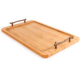 BergHOFF Bamboo Serving Tray with Wrought Iron Handles, 15.5"
