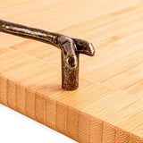 BergHOFF Bamboo Serving Tray with Wrought Iron Handles, 15.5"