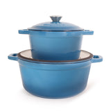 BergHOFF Neo 10pc Cast Iron Cookware Set, Blue