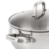 BergHOFF Belly Shape 18/10 Stainless Steel 9.5" Stock Pot with Glass Lid, 5.5qt.