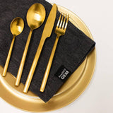 BergHOFF GEM 16Pc Flatware Set, Gold Plated, 18/10 Stainless Steel