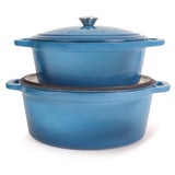 BergHOFF Neo 6pc Cast Iron Dutch Oven Cookware Set with Lids, Blue