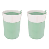 BergHOFF Leo 11.16oz. Porcelain Travel Mug, Green, Set of 2