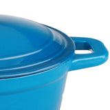 BergHOFF Neo 5pc Cast Iron Cookware Set with Slotted Steak Press, Blue