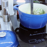 BergHOFF Neo 5pc Cast Iron Cookware Set with Slotted Steak Press, Blue