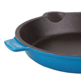 BergHOFF Neo 5pc Cast Iron Cookware Set with Slotted Steak Press, Blue