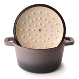 BergHOFF Neo Cast Iron 3qt. Round Dutch Oven 8" with Lid, Oyster